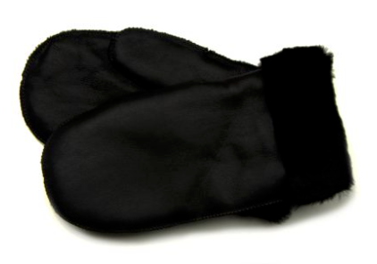 Mittens with lambskin lining black