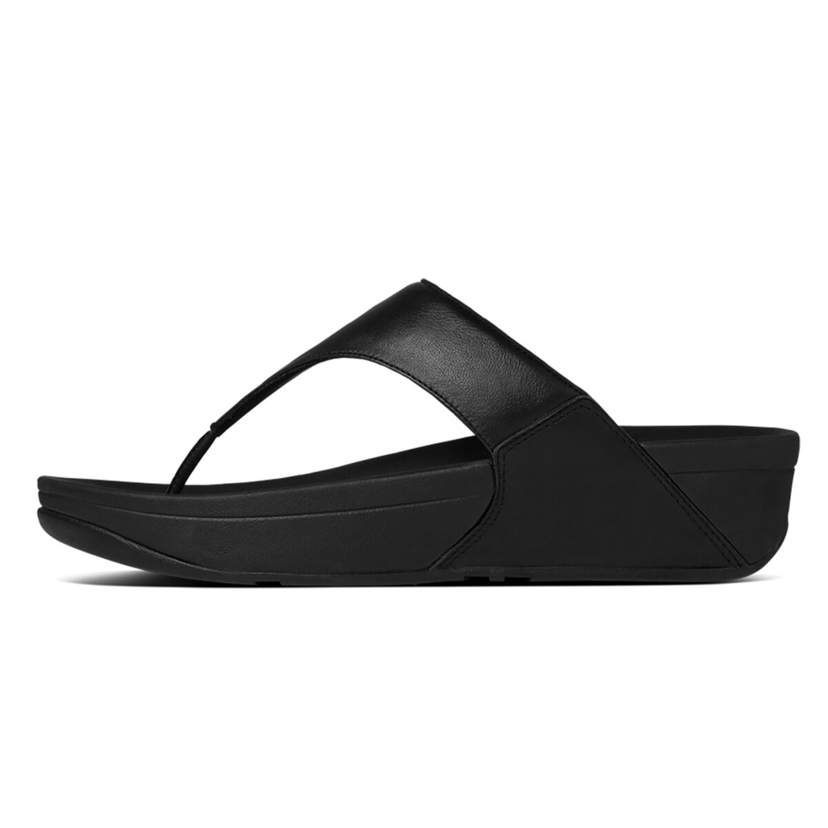 fitflop-lulu-leather-teenslippers-zijaanzicht Black