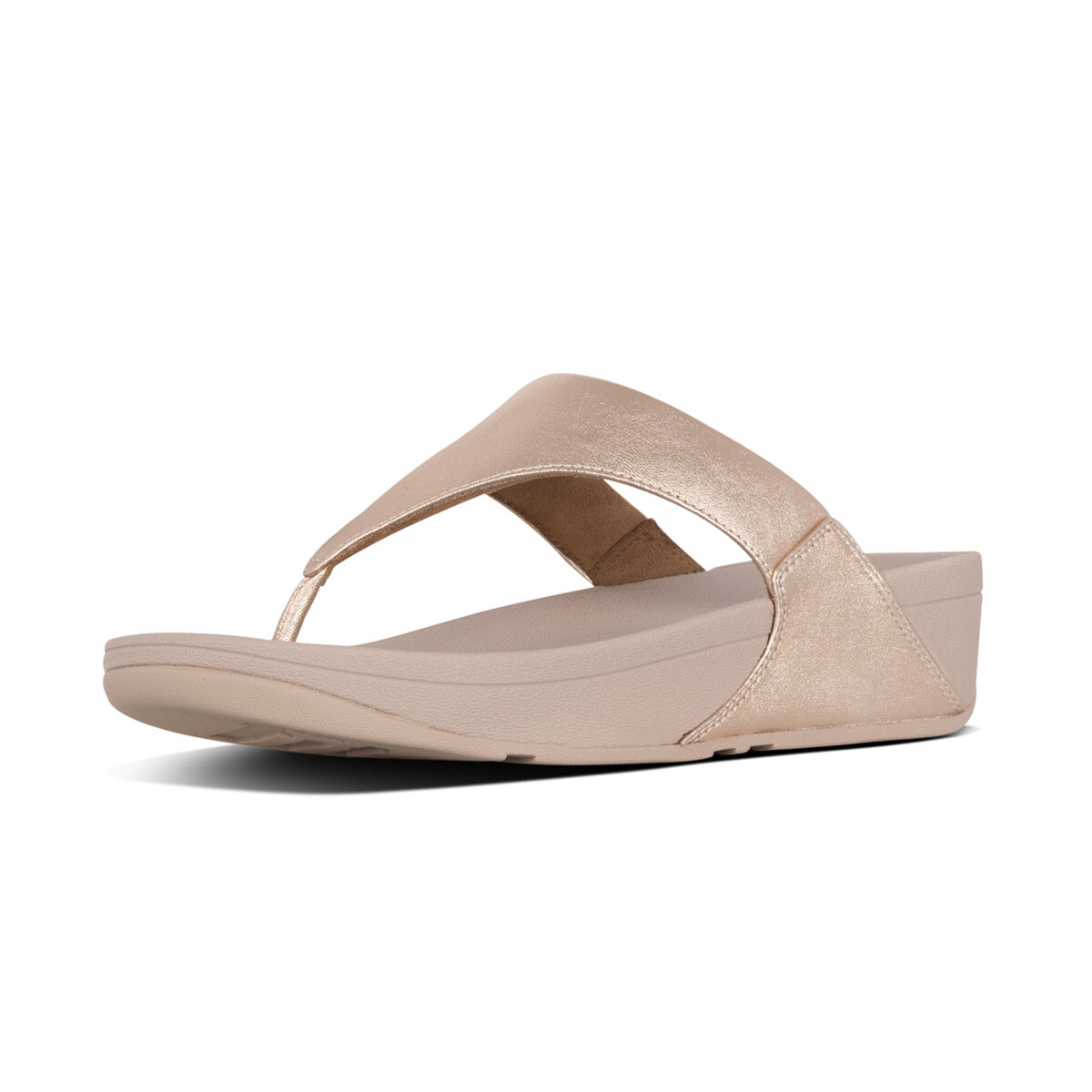 fitflop-lulu-leather-teenslippers-beige-vooraanzich gold