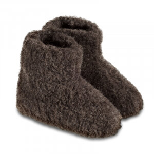 WoolWarmers sloffen bruin &ndash; zijaanzicht