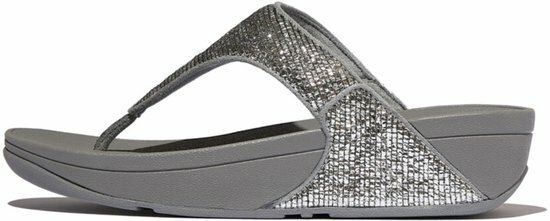 FitFlop FitFlop&trade; Lulu Crinkled-Shimmer Toe-Post Silver Seen
