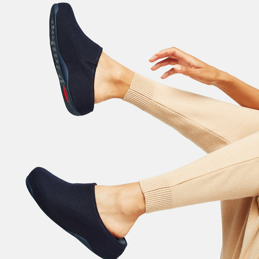 FitFlop&trade; Shuv Pantoffels &ndash; Zachte Comfort Sloffen voor Dames Blauw