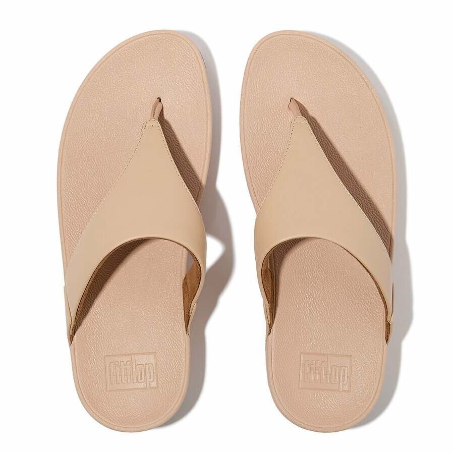 fitflop-lulu-leather-slippers-bovenaanzicht  Sand Beige