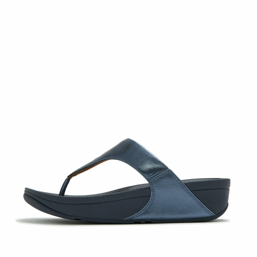 fitflop-lulu-leather-teenslippers-zijaanzicht Cosmic Blue