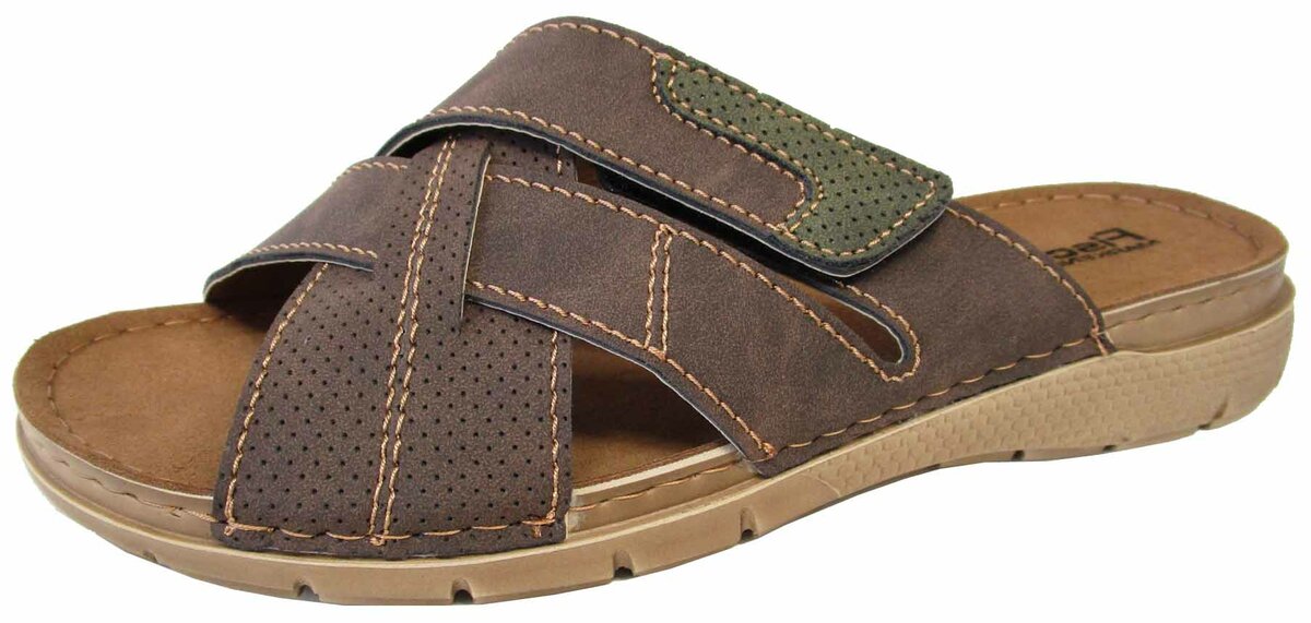 fischer-slippers-heren-bruin-leer-zijaanzicht