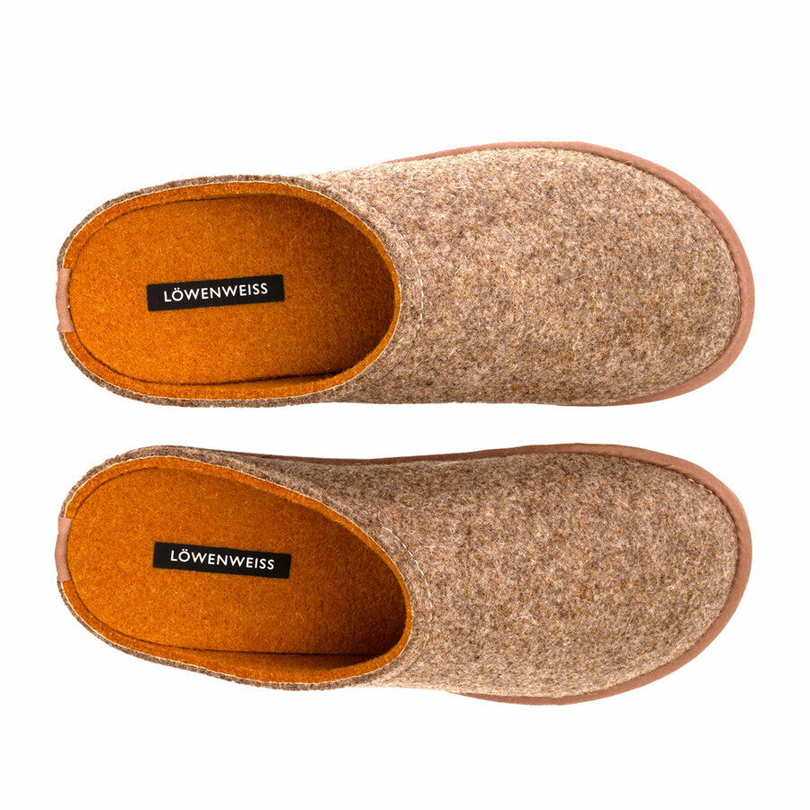 pantoffels-heren-dames-wol-hazelnut-oker-loewenweiss