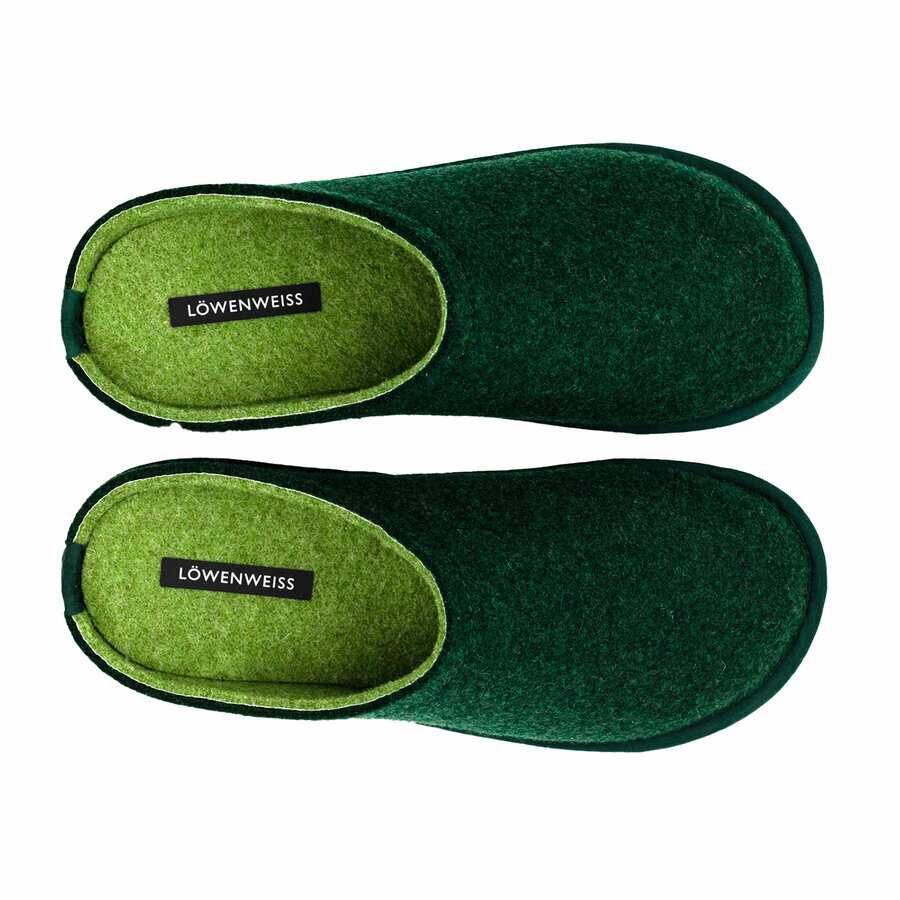 warme-pantoffels-forest-green-gekookte-wol-detail