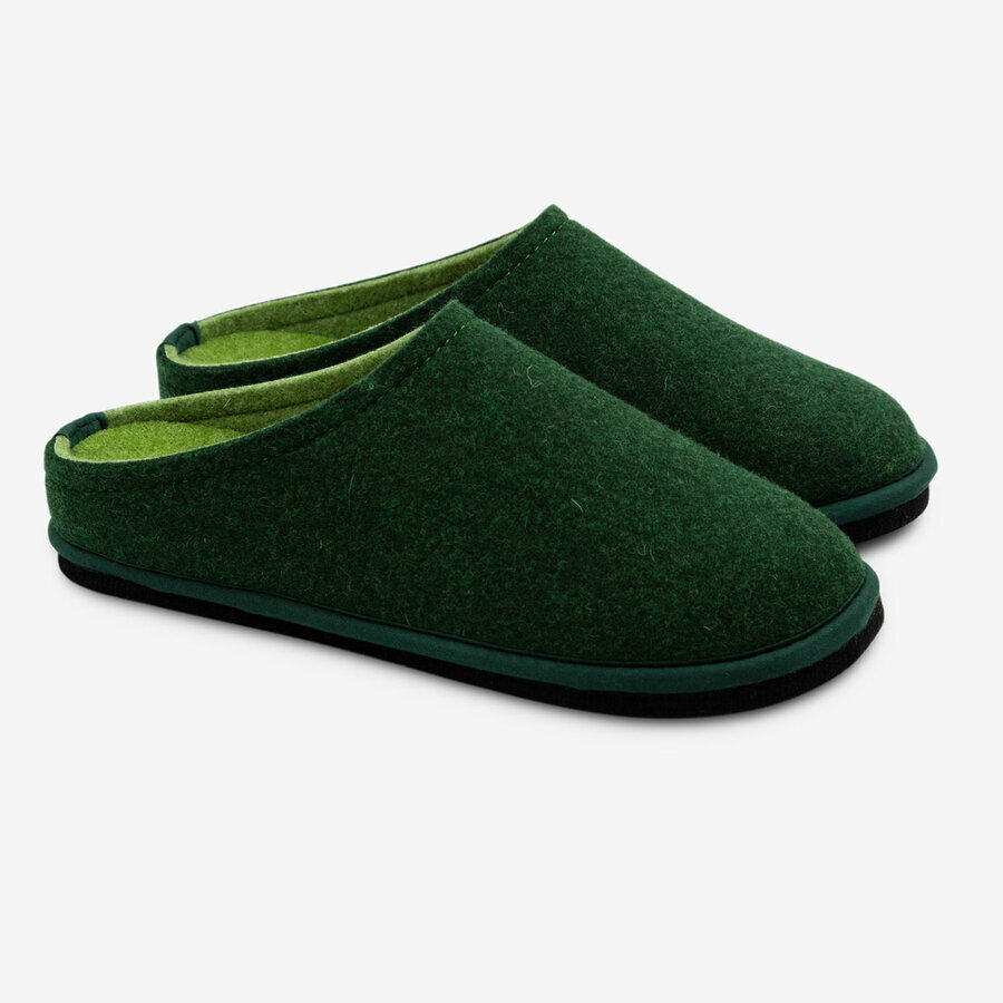 pantoffels-heren-dames-wol-forest-green-loewenweiss
