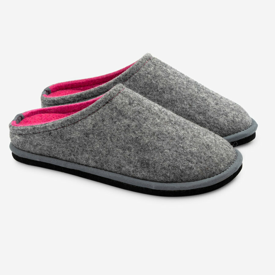 wollen-pantoffels-dames-grijs-fuchsia-loewenweiss