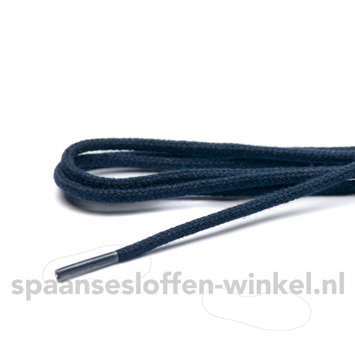 Schoenveters donkerblauw fijn rond  dikte 4 mm 55 cm