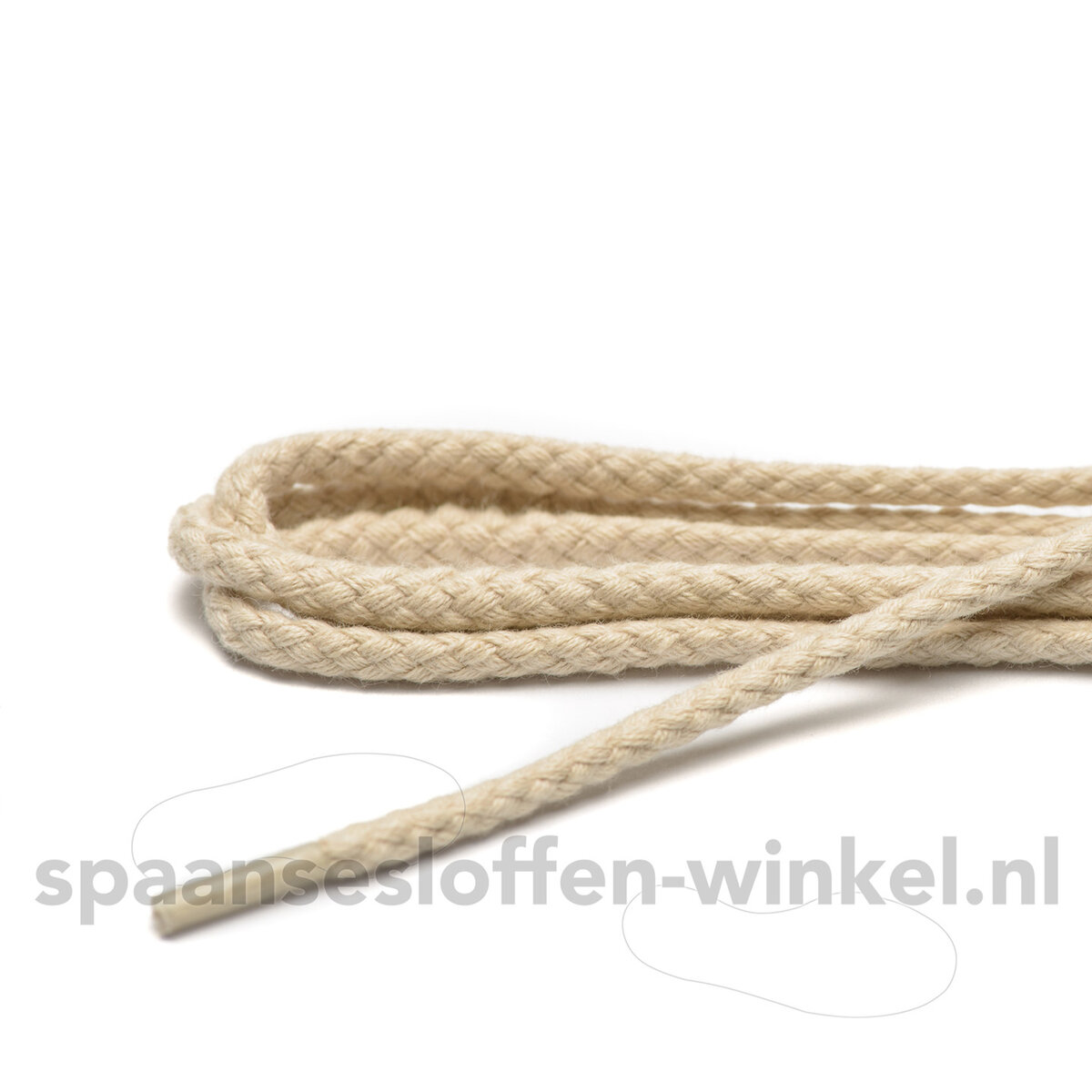 Cordial katoenen ecru grof rond veters dikte 4 mm