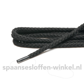 Cordial Cotton coarse round black laces thickness 4 mm