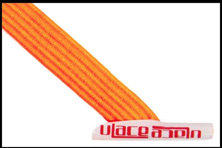 Ulace - Veters - voor sneakers met 6 gaatjes - Neon Orange - Elastiek