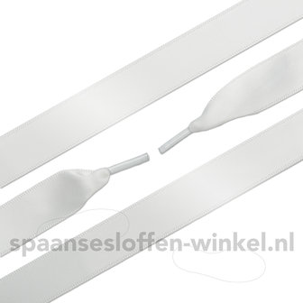 Satijn laces shiny dreamly white 90 cm