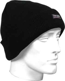 black thinsulate hat, cuff, padded unisex 1 size
