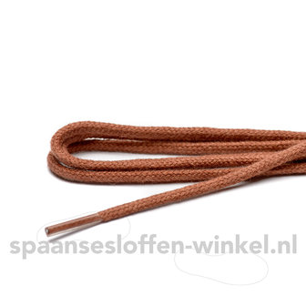 Schoenveters cognac fijn rond dikte 2 mm 55 cm