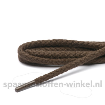 Cordial katoenen donkerbruin grof rond veters dikte 4 mm 55 cm