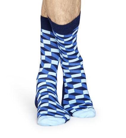 Happy Socks Optic Sokken - Blauw/Donkerblauw 