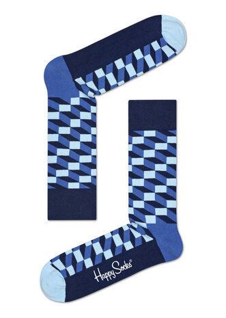 Happy Socks Optic Sokken - Blauw/Donkerblauw 