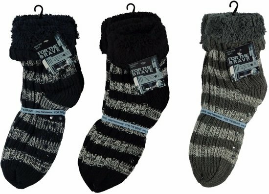 Apollo Homesocks Men striped black (one size 42/47)