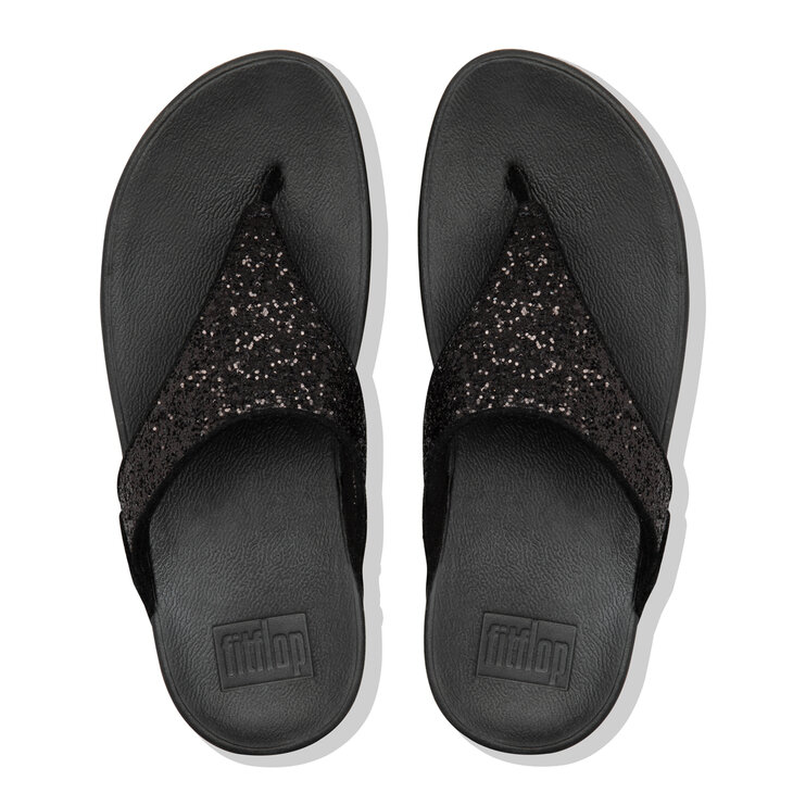 FitFlop&trade; Lulu Glitter Toe-Thongs PU Glitter Black