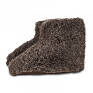 WoolWarmers sloffen bruin van 100% wol 