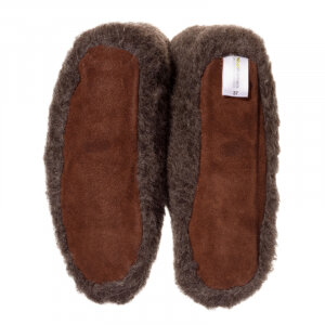 WoolWarmers sloffen bruin van 100% wol 