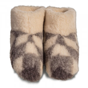 WoolWarmers Dolly sloffen met geblokt patroon