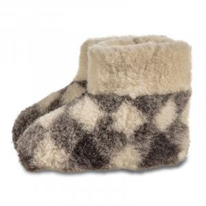 WoolWarmers Dolly sloffen met geblokt patroon