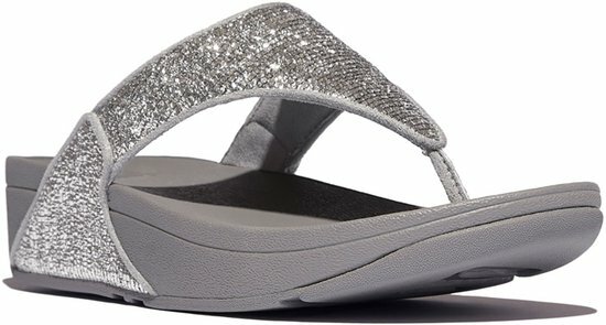 FitFlop FitFlop&trade; Lulu Crinkled-Shimmer Toe-Post Silver Seen