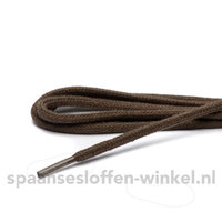 Schoenveters donkerbruin wax  fijn rond geweven 3 mm 75 cm