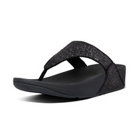 FitFlop™ Lulu Glitter Toe-Thongs PU Glitter Black