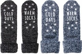 Huissokken Dames - Blauw - Zwart - 2 pack - Maat 39-42