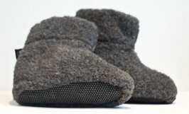 Norway Merino schapenwollen sloffen donker grijs