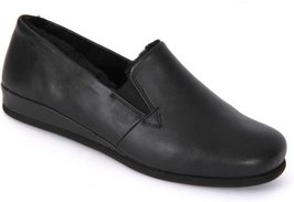 Slipper Rohde Black leather/lambswool 6420-90