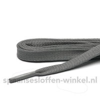 Schoenveters wax grijs plat  7 mm 120 cm 