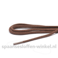 Schoenveters middelbruin fijn rond dikte 2 mm 55 cm