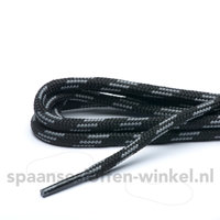 Laces polyester Black/grey round fine 90 cm
